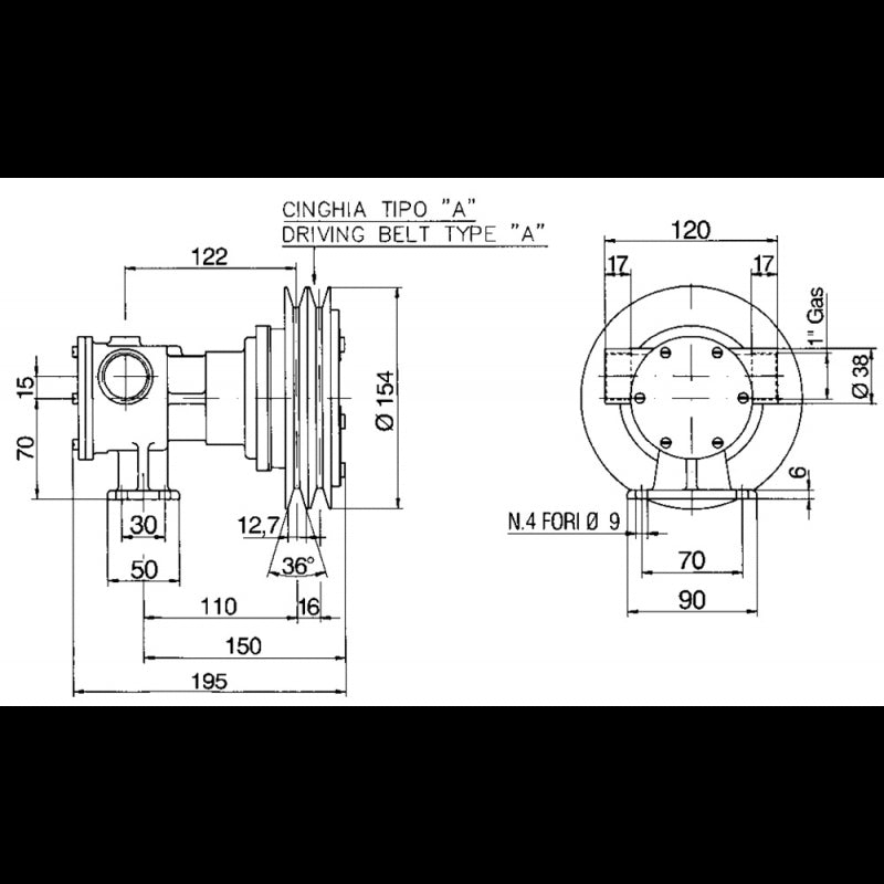 POMPA A GIRANTE ELASTICA PM 36 EM - 1600250 - ANCOR