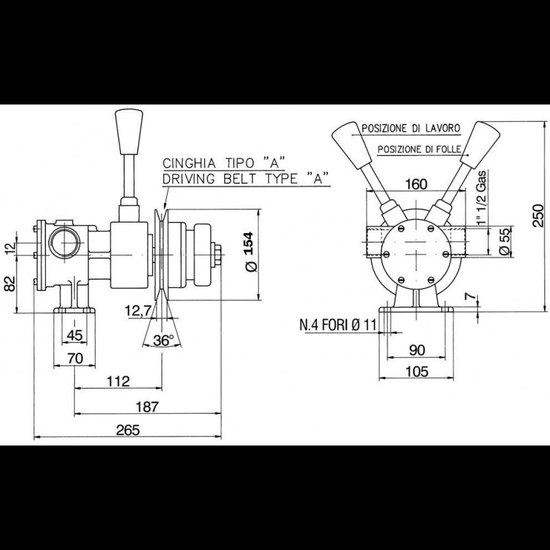 POMPA PM40F C/FRIZIONE - 1600240 - ANCOR