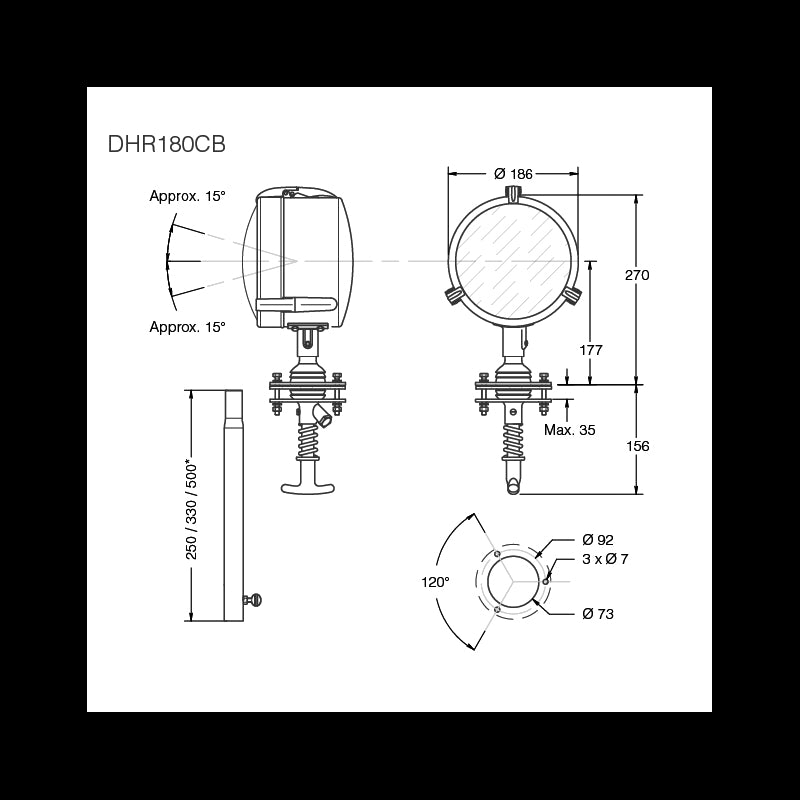 PROIETTORE DHR A LED Ø MM.180 - 4040553 - DHR