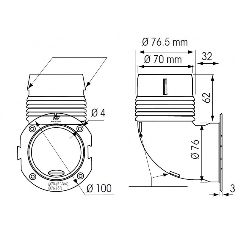 RINFORZO A GOMITO 3" cf.5pz - P54389 - PLASTIMO 5 pz