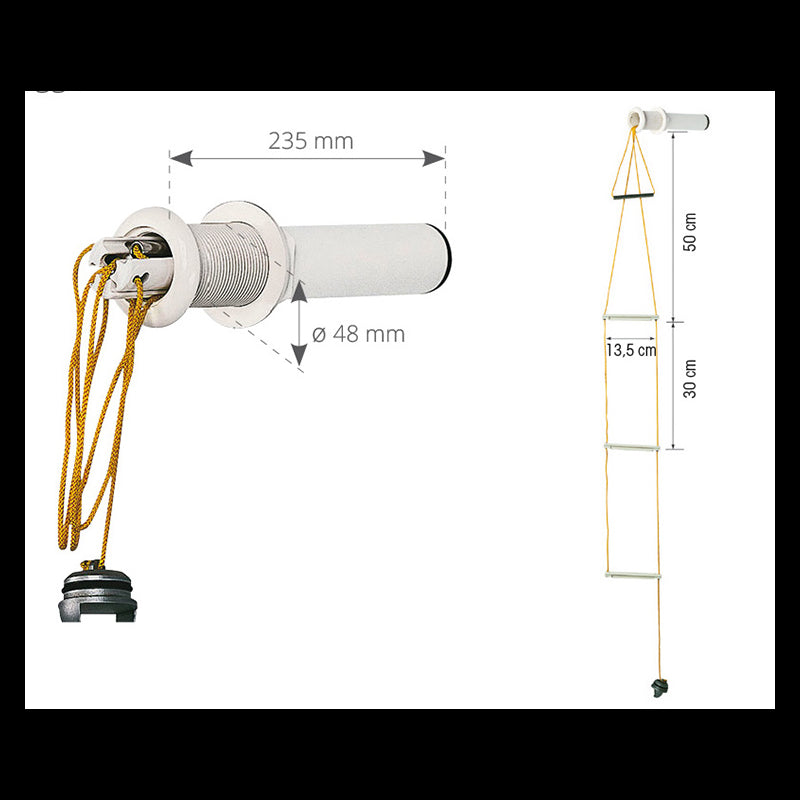 SCALETTA DI SICUREZZA DA INCASSO - P51558 - PLASTIMO