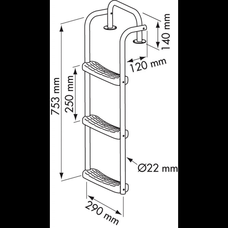 SCALETTA 4 GRADINI MM 753X120 - P55694 - PLASTIMO