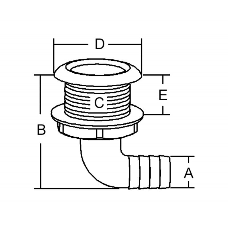 SCARICO PVC/INOX CURVO Ø MM. 25 - 1805419 - MARINE TOWN