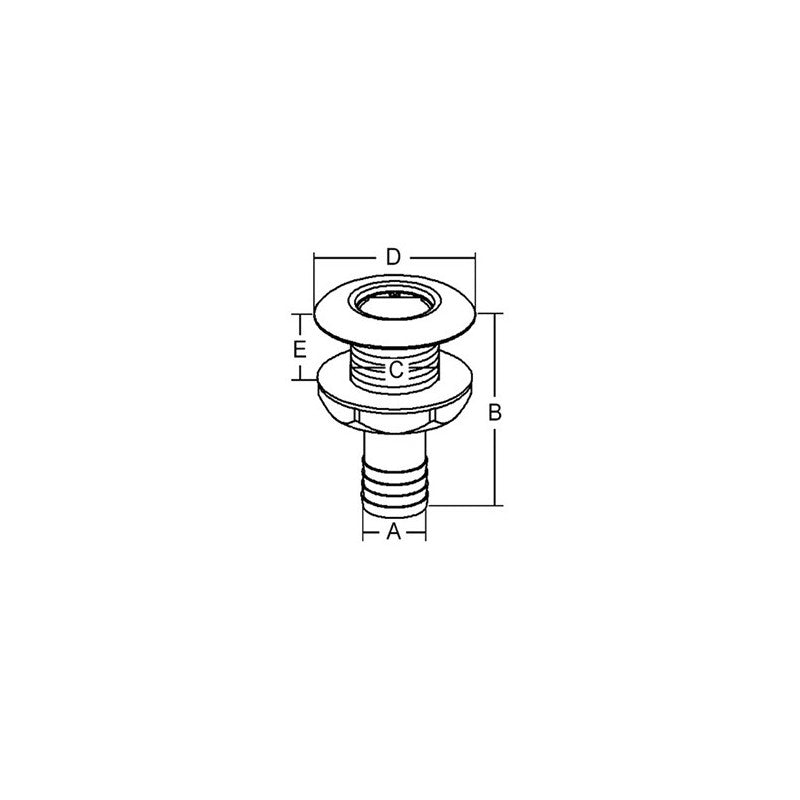 SCARICO A MARE C/PORTAG. 2'X55 - 1818237 - FORNITURE NAUTICHE ITALIANE