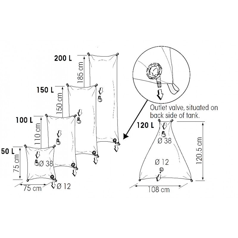 SERBATOIO ACQUA FLESSIBILE LT.100 - P70965 - PLASTIMO