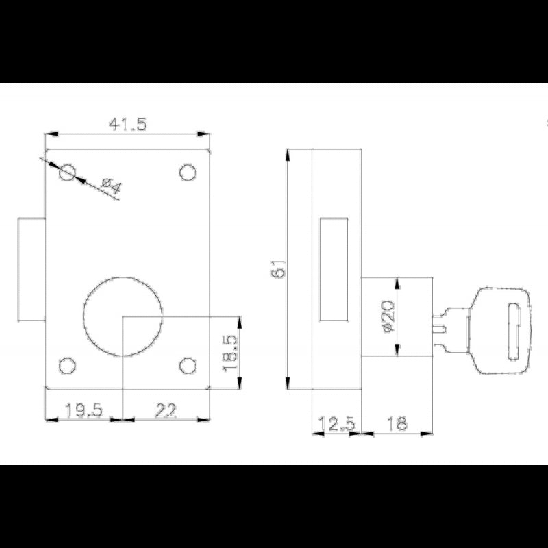 SERRATURA DA APPOGGIARE - 5050025D - OLCESE RICCI