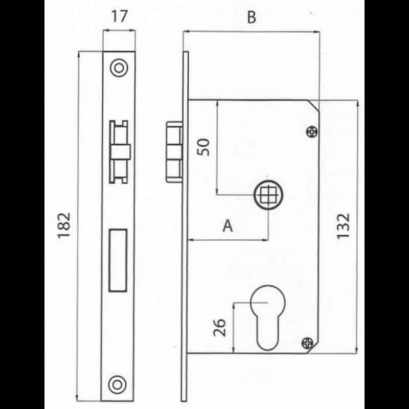 SERRATURA INCASSO OTT. CROM - 5050042 - OLCESE RICCI