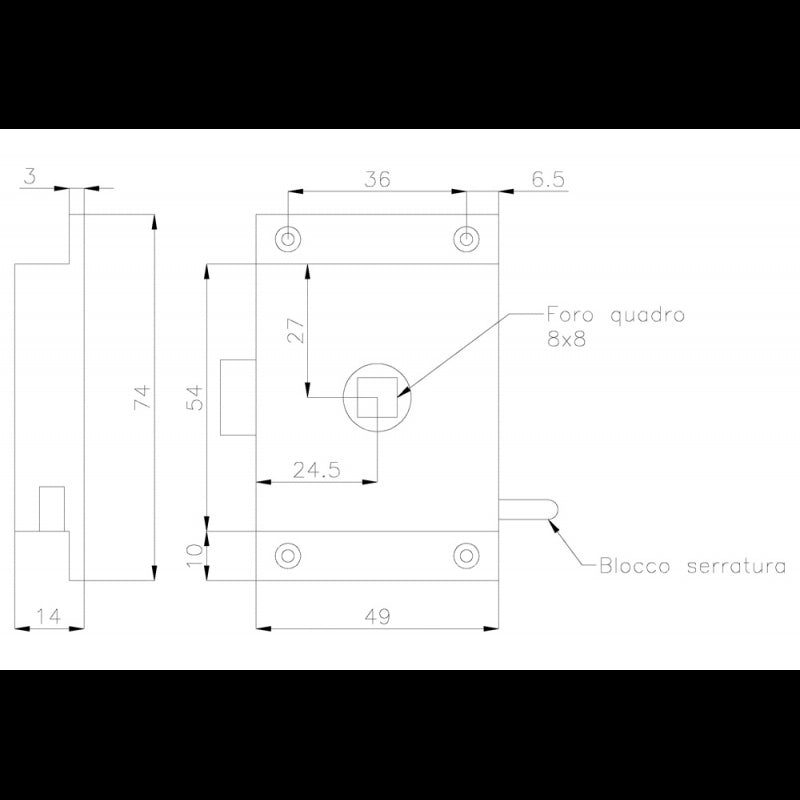 SERRATURA PER WC - 5050034 - OLCESE RICCI