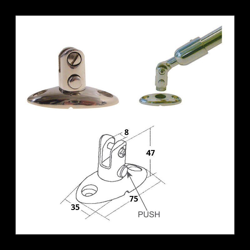 SUPPORTO CON PERNO ESTRAIBILE - 6565383 - FORNITURE NAUTICHE ITALIANE