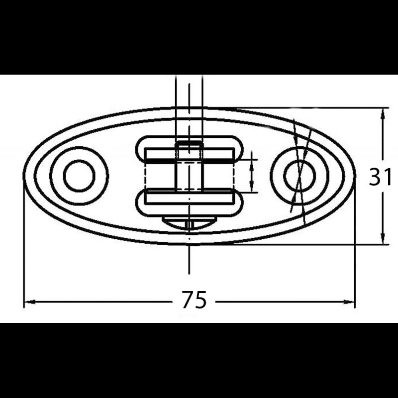 SUPPORTO A FORCELLA SNODATO 180° - 6565387 - FORNITURE NAUTICHE ITALIANE