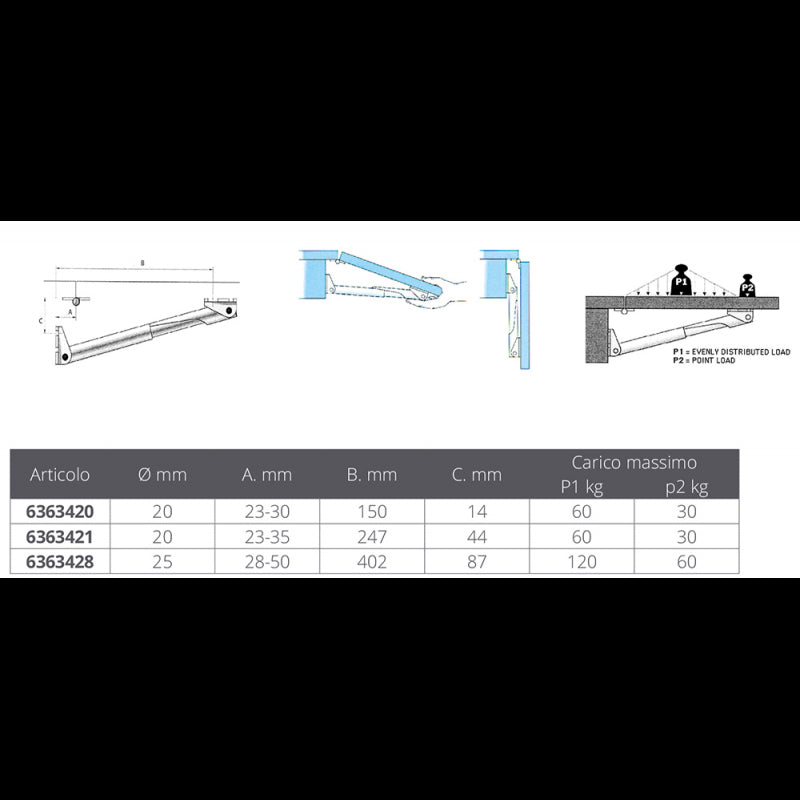 SUPPORTO L.L. LUNG. MM. 247 - 6363421 - ROCA
