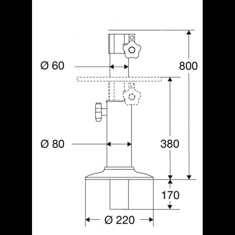 SUPPORTO TELESCOPICO MM.380/800 - 6363320 - BARKA