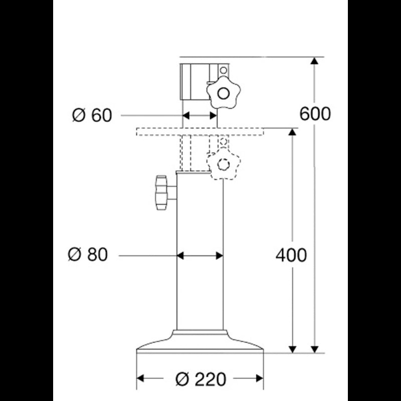 SUPPORTO TELESCOPICO MM.400/600 - 6363315 - BARKA