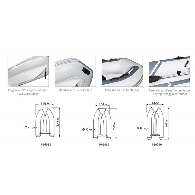 TENDER YACHT CHIGLIA RIGIDA IN VETRORESINA — SKU P66088 — immagine 3