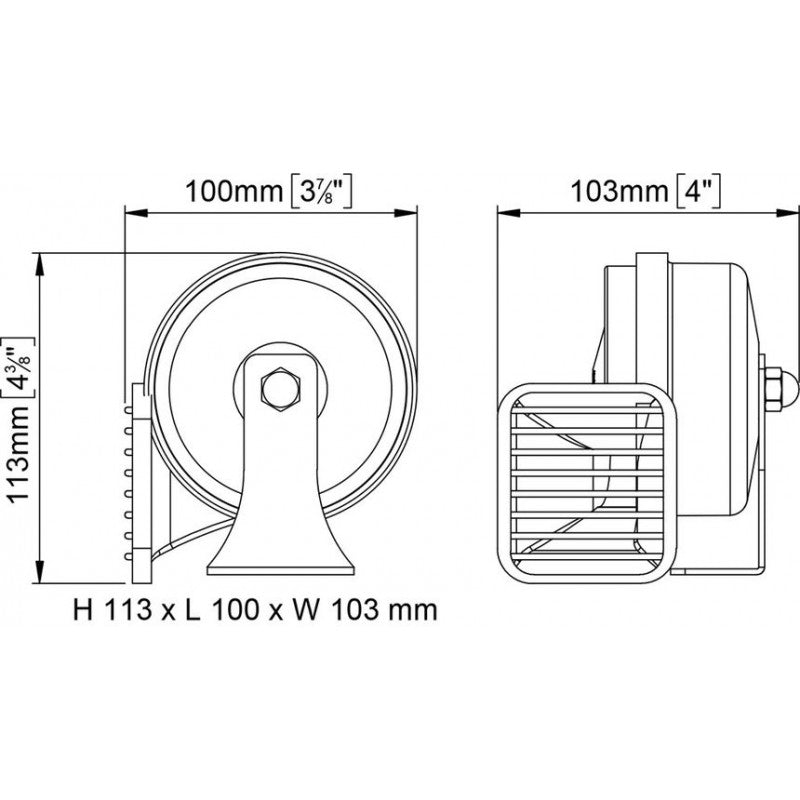 TROMBA SINGOLA CROMATA 12V. - 3838353 - MARCO
