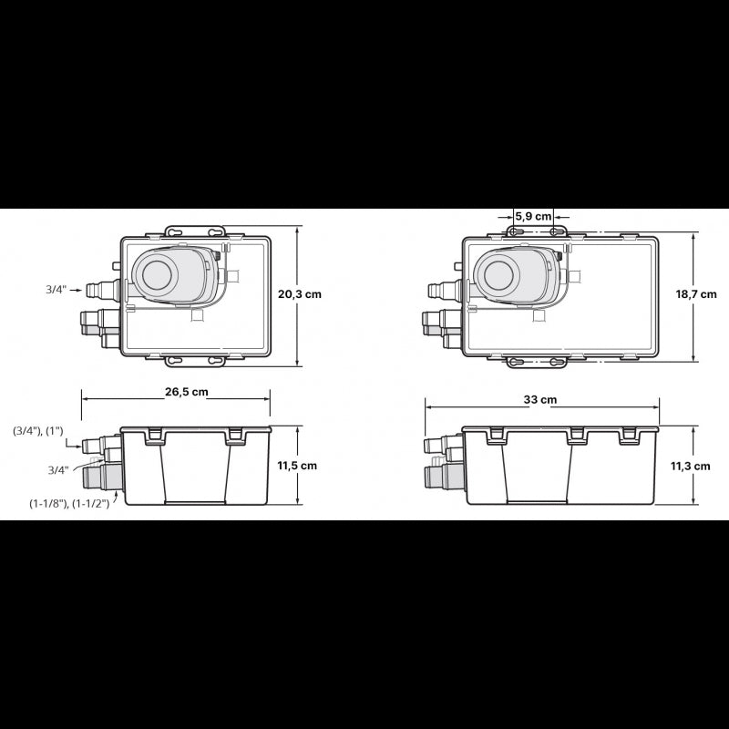 POMPA A POZZETTO PER DOCCE 750GPH - 1601072 - ATTWOOD