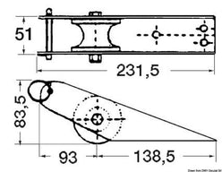 Musone di prua inox 232 x 51 mm