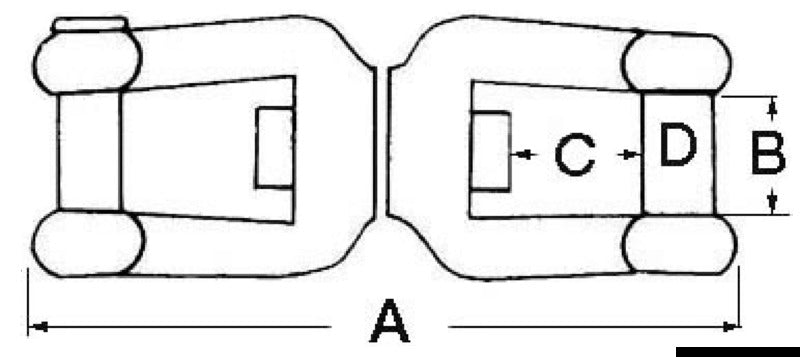 Girella inox grillo/grillo con perno a filo 8 mm
