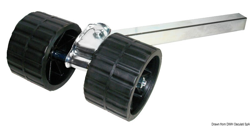 Rullo basculante 2 rulli dritto 40 mm