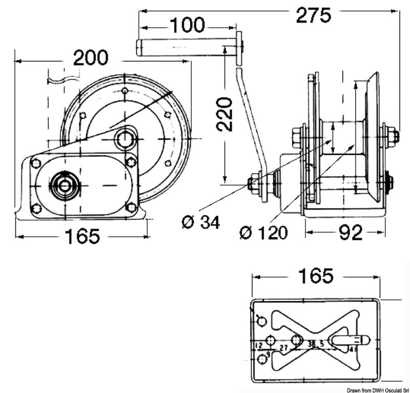 Argano SPX Brake Winch max 630 kg