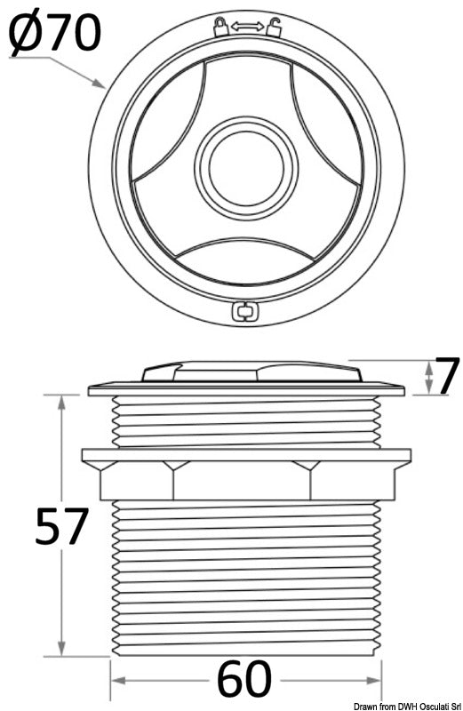 Tasto windlass a incasso