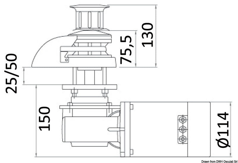 Verricello ITALWINCH Smart 1000W 12V - 8mm alto c/campana