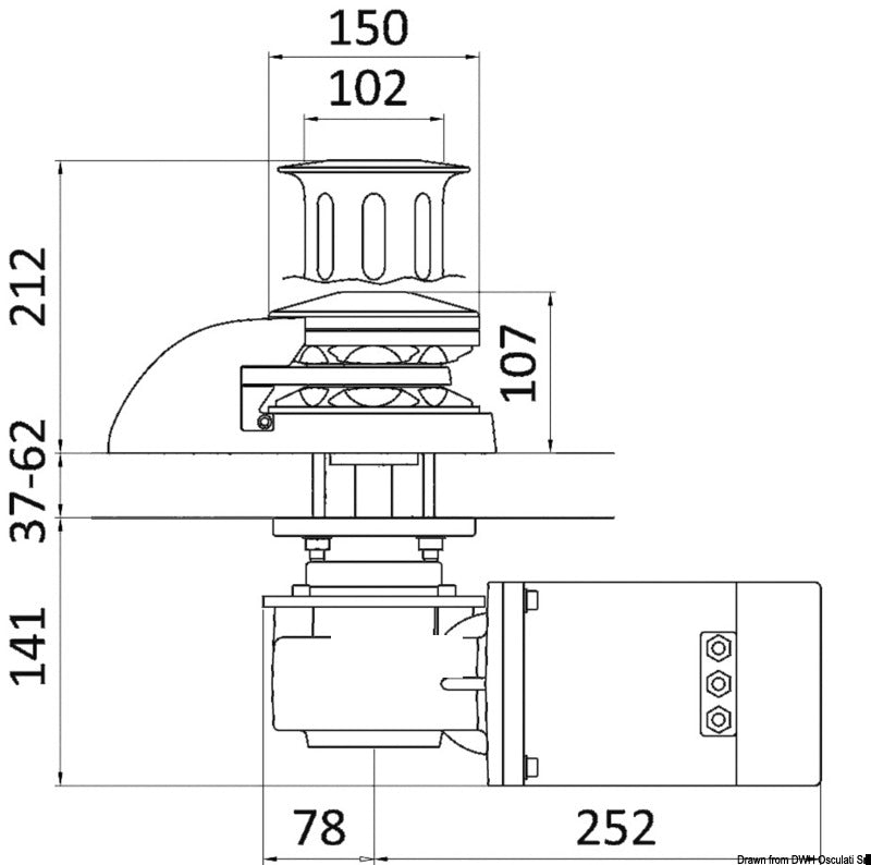 Verricello ITALWINCH Orchid 24V-1700W basso - 10mm