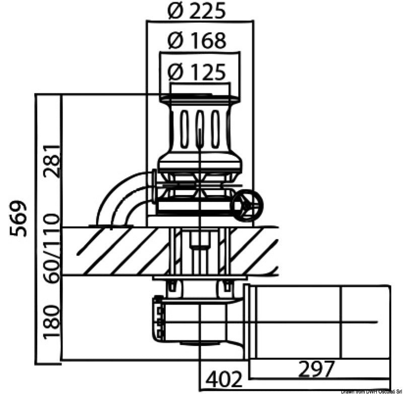 Verricello Italwinch Star Plus 2300 W - 24 V barbotin 12 mm