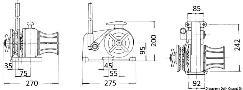 Verricello Italwinch Giglio manuale -barbotin 8 mm
