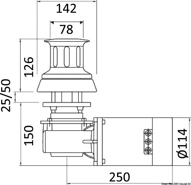 Verricello ITALWINCH tonneggio Nestor 1000W 24V
