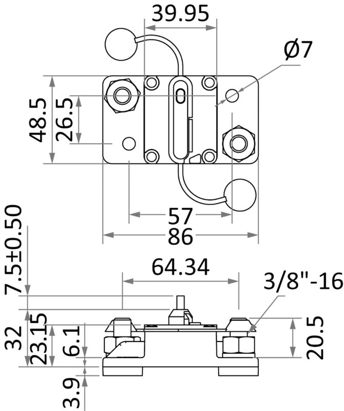 Interruttore termico stagno 50 A