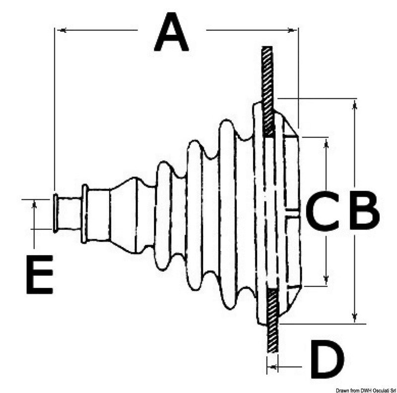 Soffietto passacavi gomma nera