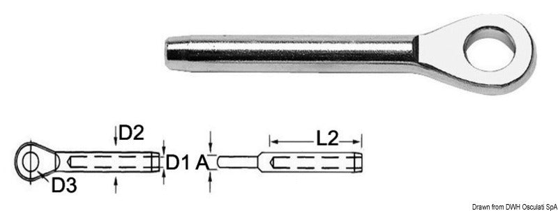 Terminale inox occhio