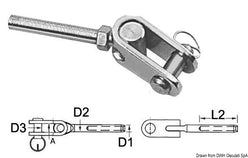 Terminale inox a forcella snodata