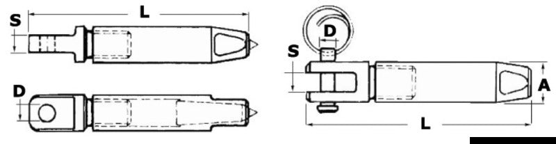 Terminale inox per Parafil occhio Ø 9 mm
