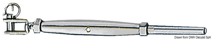 Tenditore inox 12 mm, forcella fissa