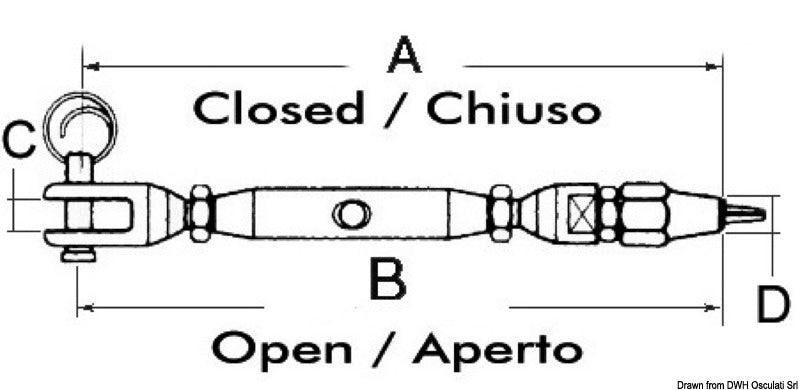 Tenditori inox per Parafil 7 mm