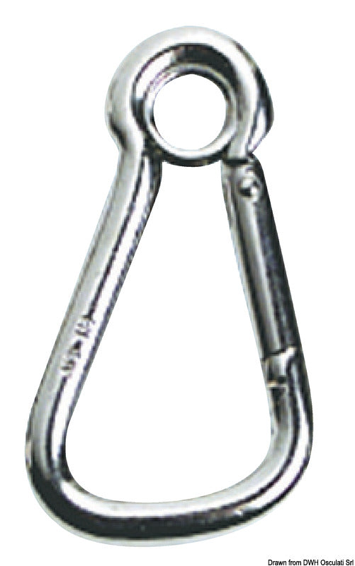 Moschettone inox grande con occhio 23 mm