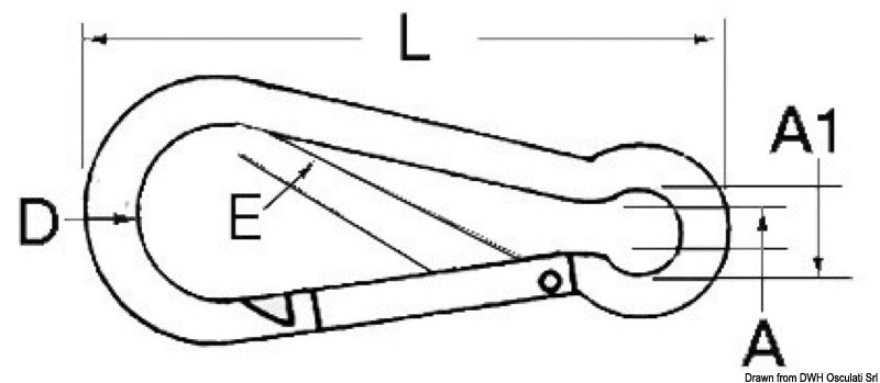 Moschettone inox 3 mm