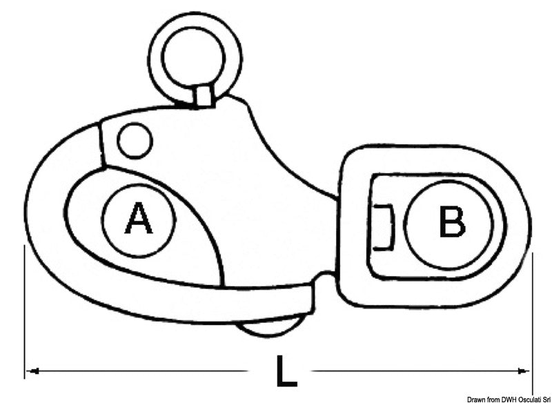 Moschettone inox spinnaker 128 mm
