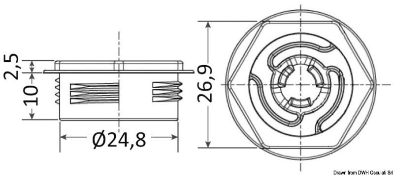 Clip autoallineante diam. 25 mm