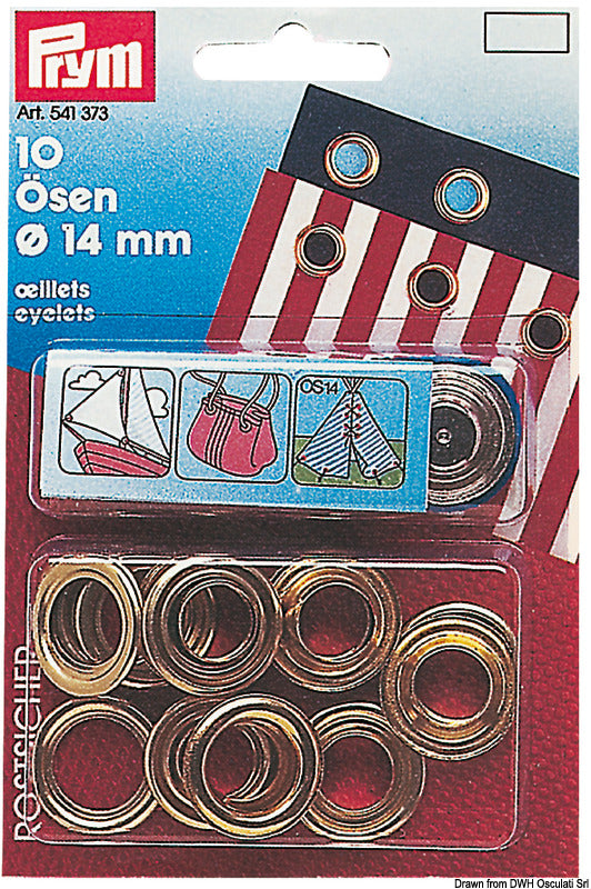 Occhioli 10 occhioli ottone 14 mm
