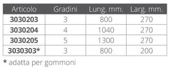 SCALETTA INOX/LEGNO 3 GR.mm 800x270