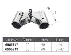 CERNIERA INOX Ø MM.22 PER ARCHI