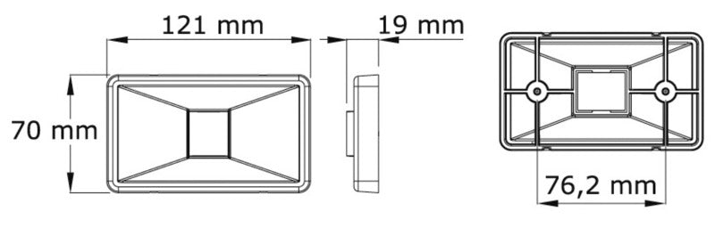 Fanale rettangolare Mouse Stern corpo inox