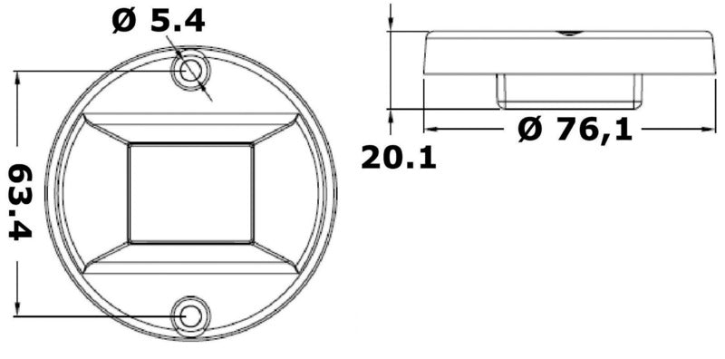 Luce di Via poppa 135° Evoled in acciaio inox (Blister)