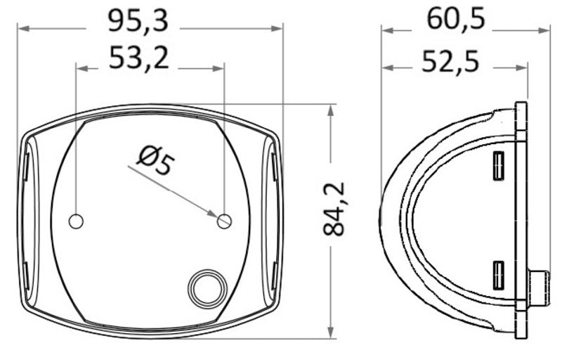 Fanale di via Sphera II 225° corpo bianco