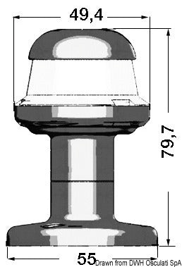 Fanale bianco inox 360° Orions