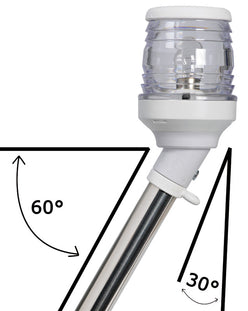 Asta 360° 60 cm in asse fanale bianco