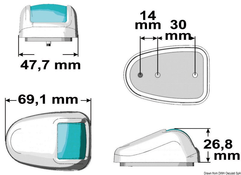 Fanale bianco inox 360° Orions